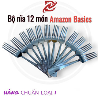 Bộ 12 dĩa inox Amazon Basics Mỹ
